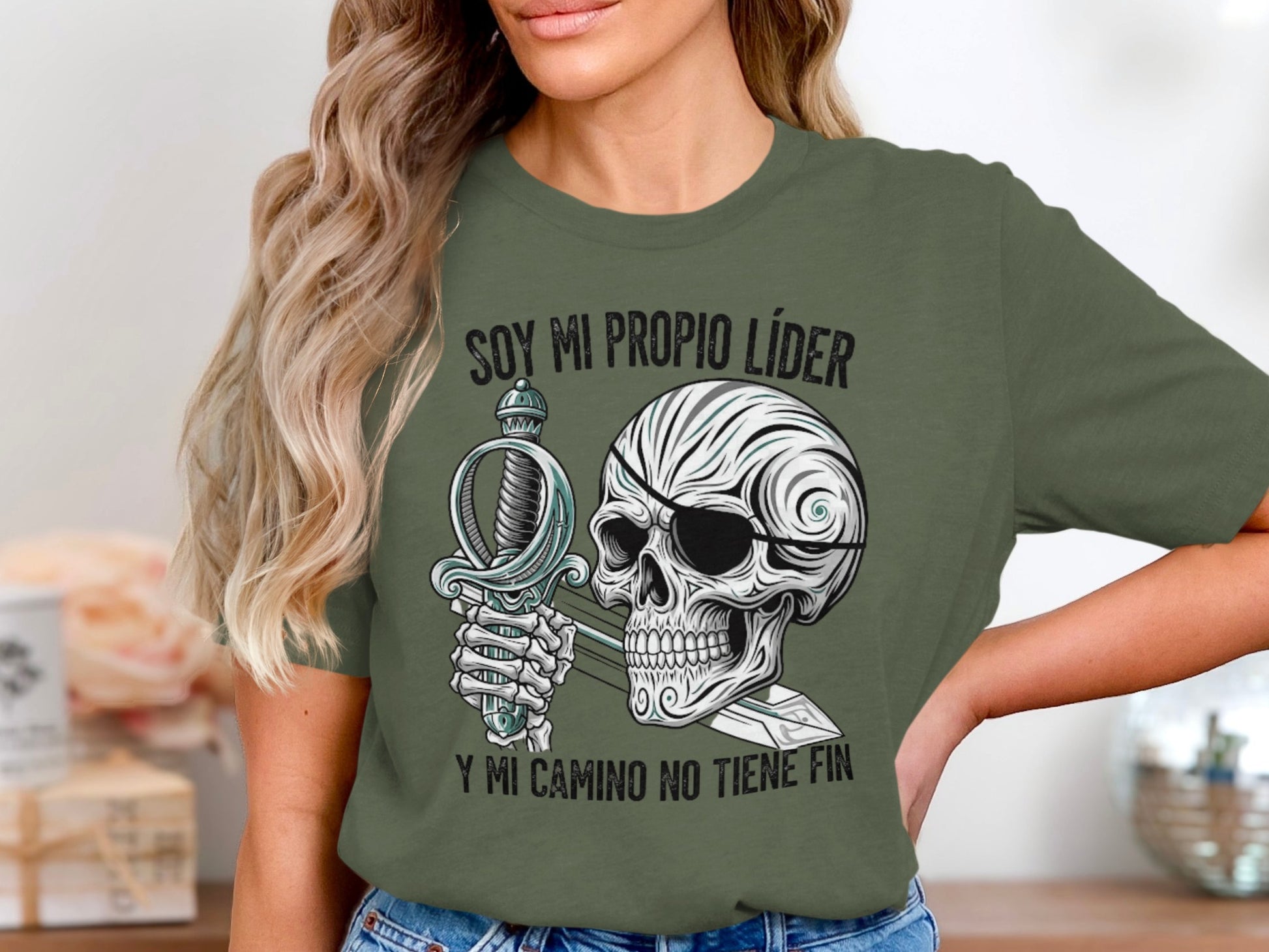 Skull with Sword Soy Mi Propio Líder Graphic Tee product