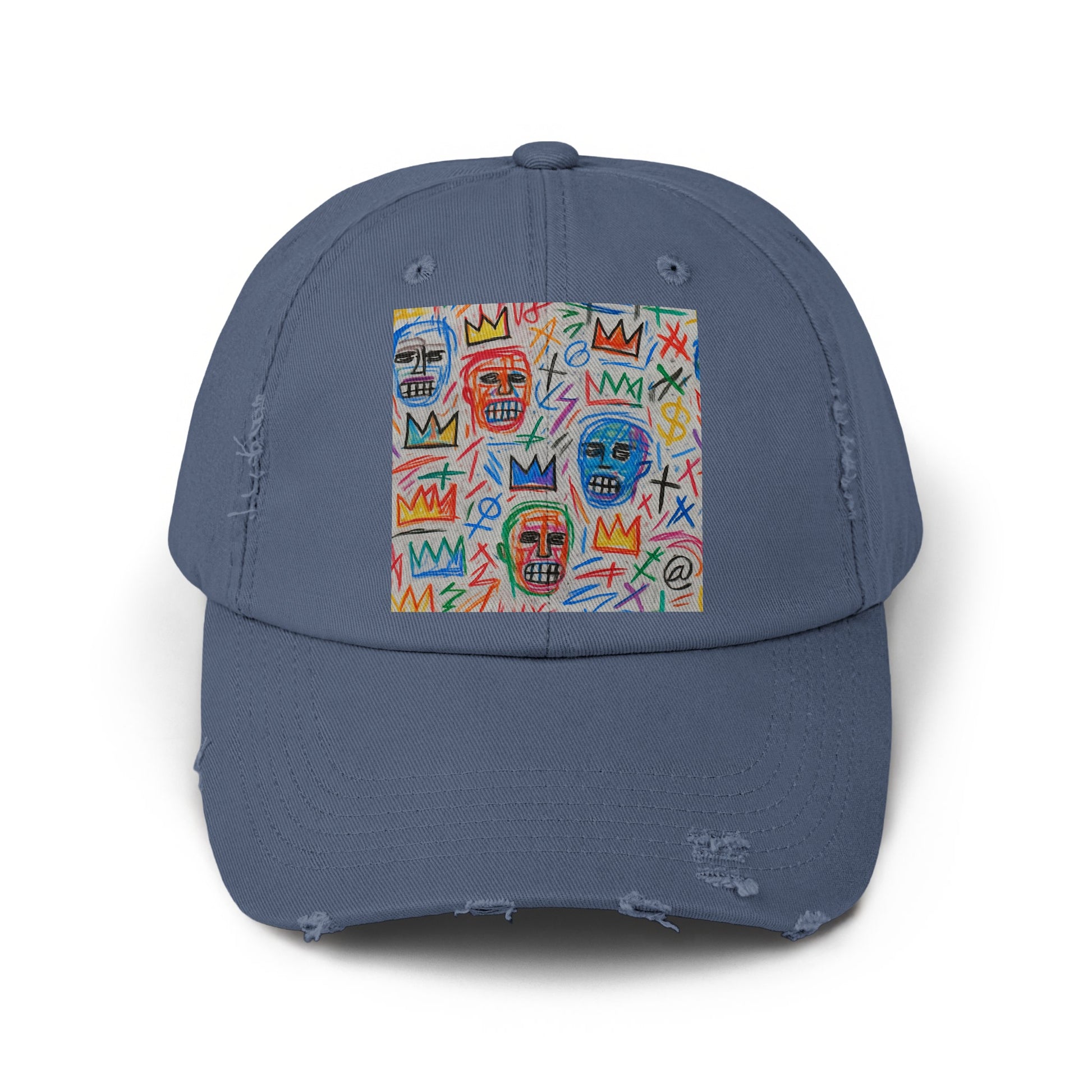 Colorful Abstract Faces Distressed Hat product type