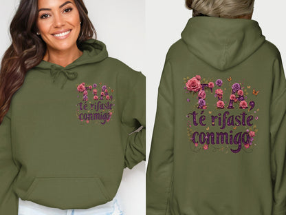 Tia Te Rifaste Conmigo Floral Graphic Hooded Sweatshirt