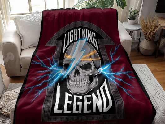 Lightning Legend Skull Design Throw Blanket product