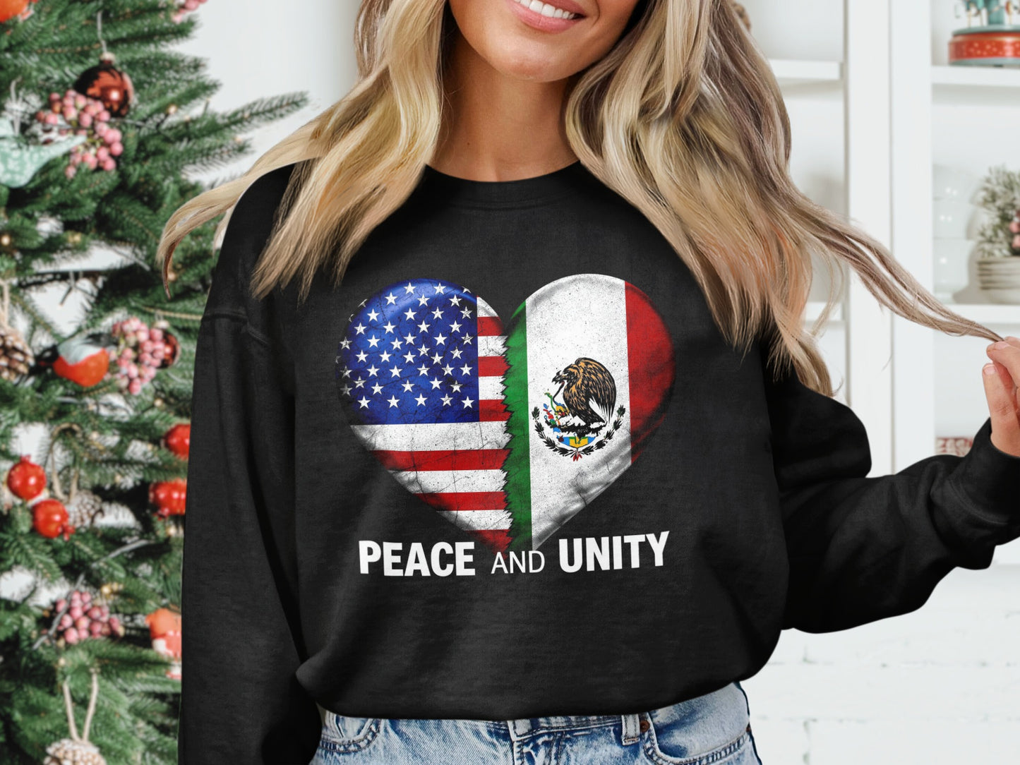 Peace and Unity Flag Heart Graphic Sweatshirt product