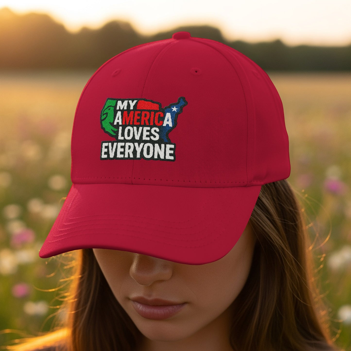 My America Loves Everyone Message Hat product