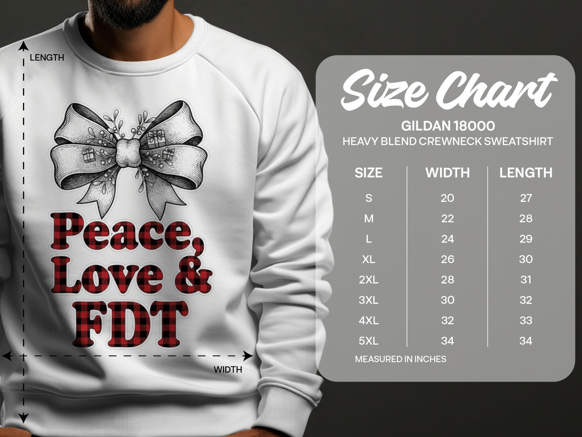 Peace Love & FDT Heavy Blend Crewneck Sweatshirt