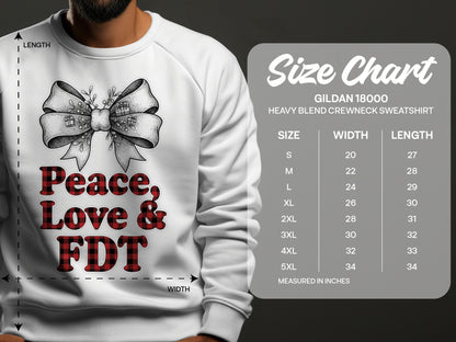 Peace Love & FDT Heavy Blend Crewneck Sweatshirt