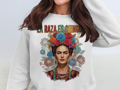 La Raza Es Chingon Frida Kahlo Graphic Sweatshirt