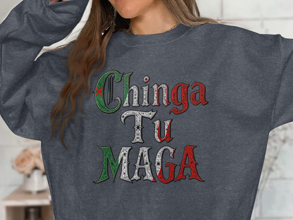 Chinga Tu Maga Graphic Oversized Sweatshirt product