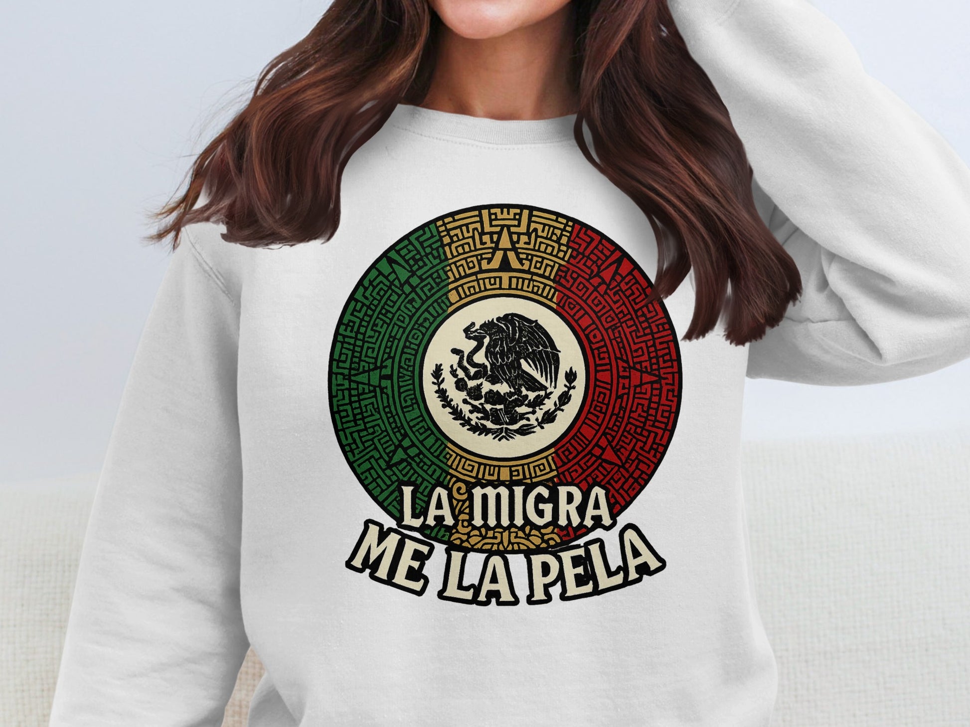 La Migra Me La Pela Graphic White Sweatshirt product