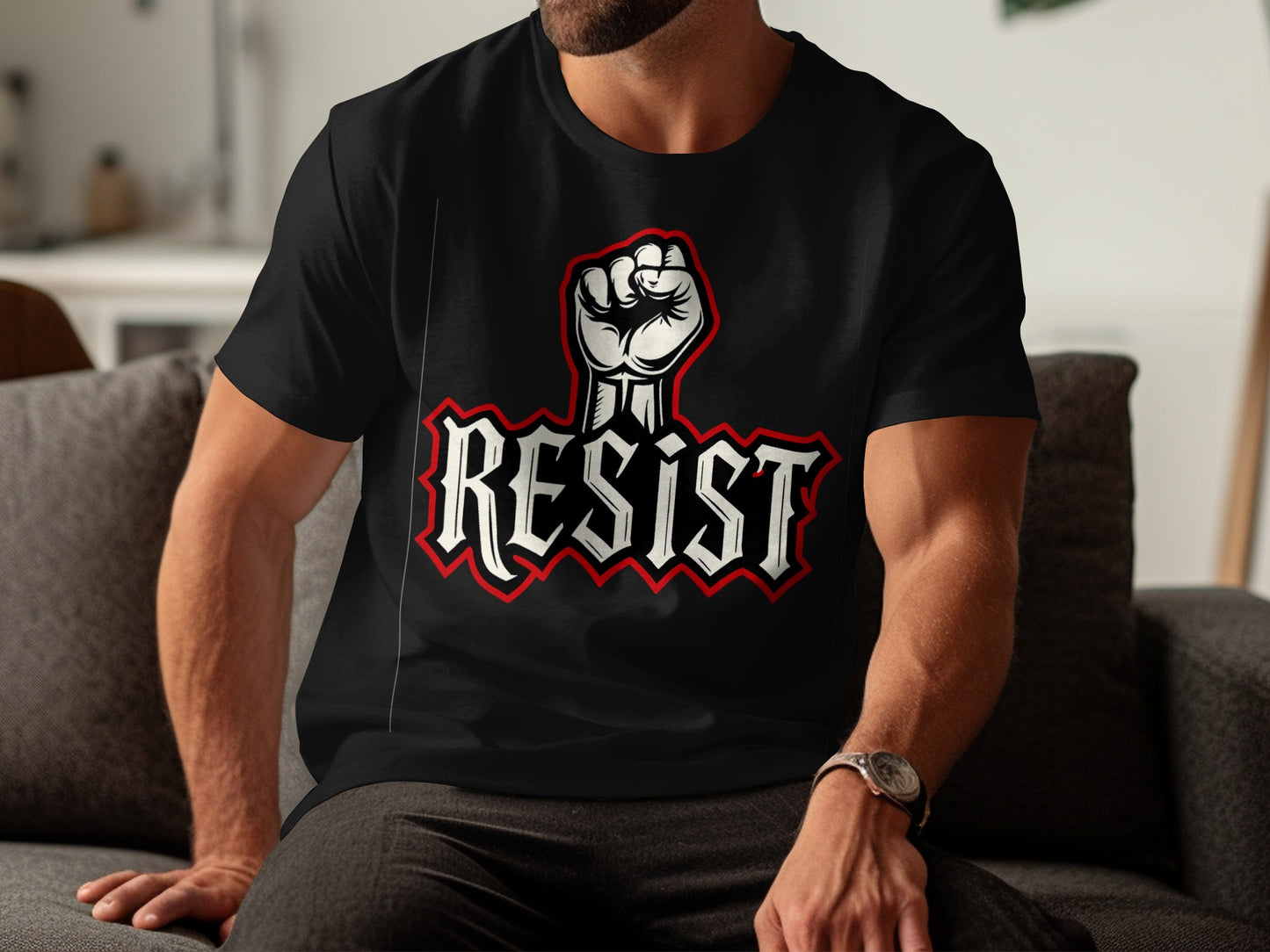 Bold Resist Fist Graphic Statement Shirt product