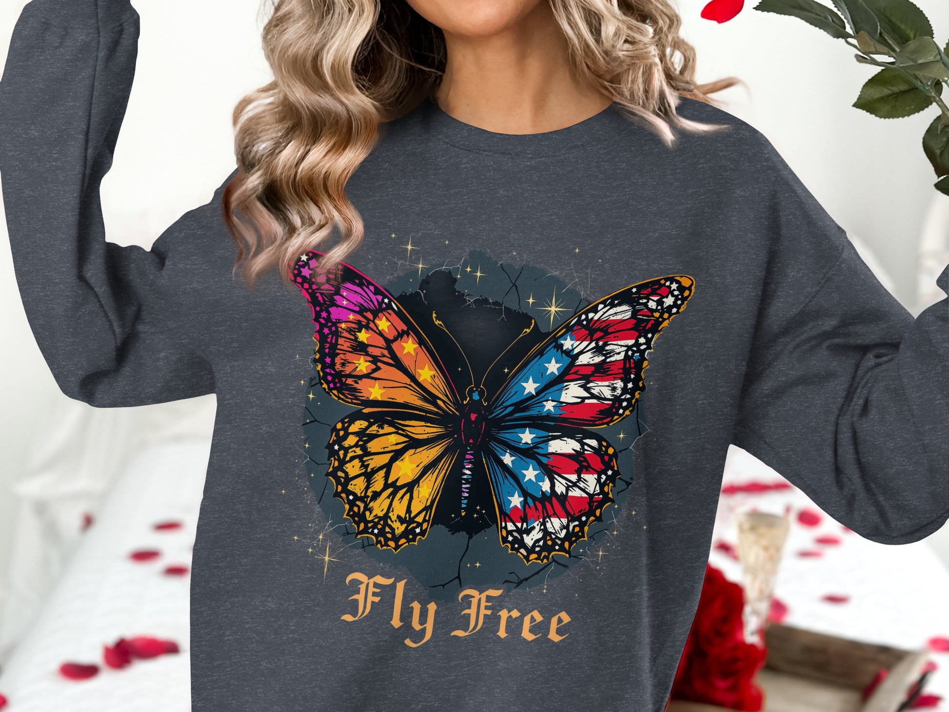 Fly Free Butterfly Graphic Long Sleeve product