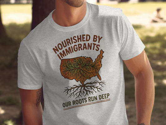 Nourished by Immigrants Our Roots Run Deep T-shirt product
