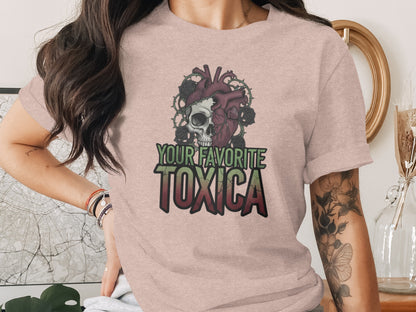 Your Favorite Toxica Skull and Heart Graphic Tee