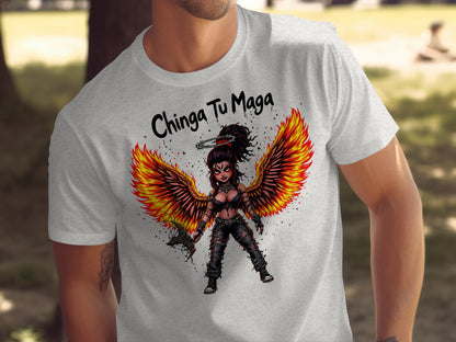 Bold Fire Angel Character Graphic T-shirt product type