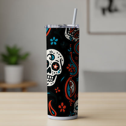 Colorful Sugar Skull Tumbler for Beverages product