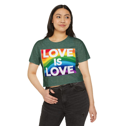 Pride corp top Rainbow Love is Love Crop Top for Festivals