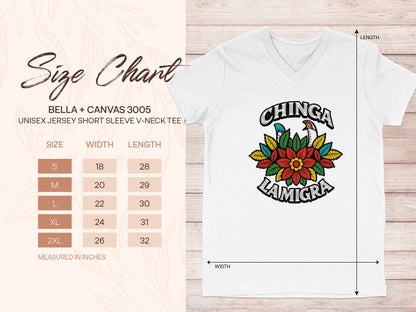 Graphic V Neck Short Sleeve Tee Shirt Unisex product