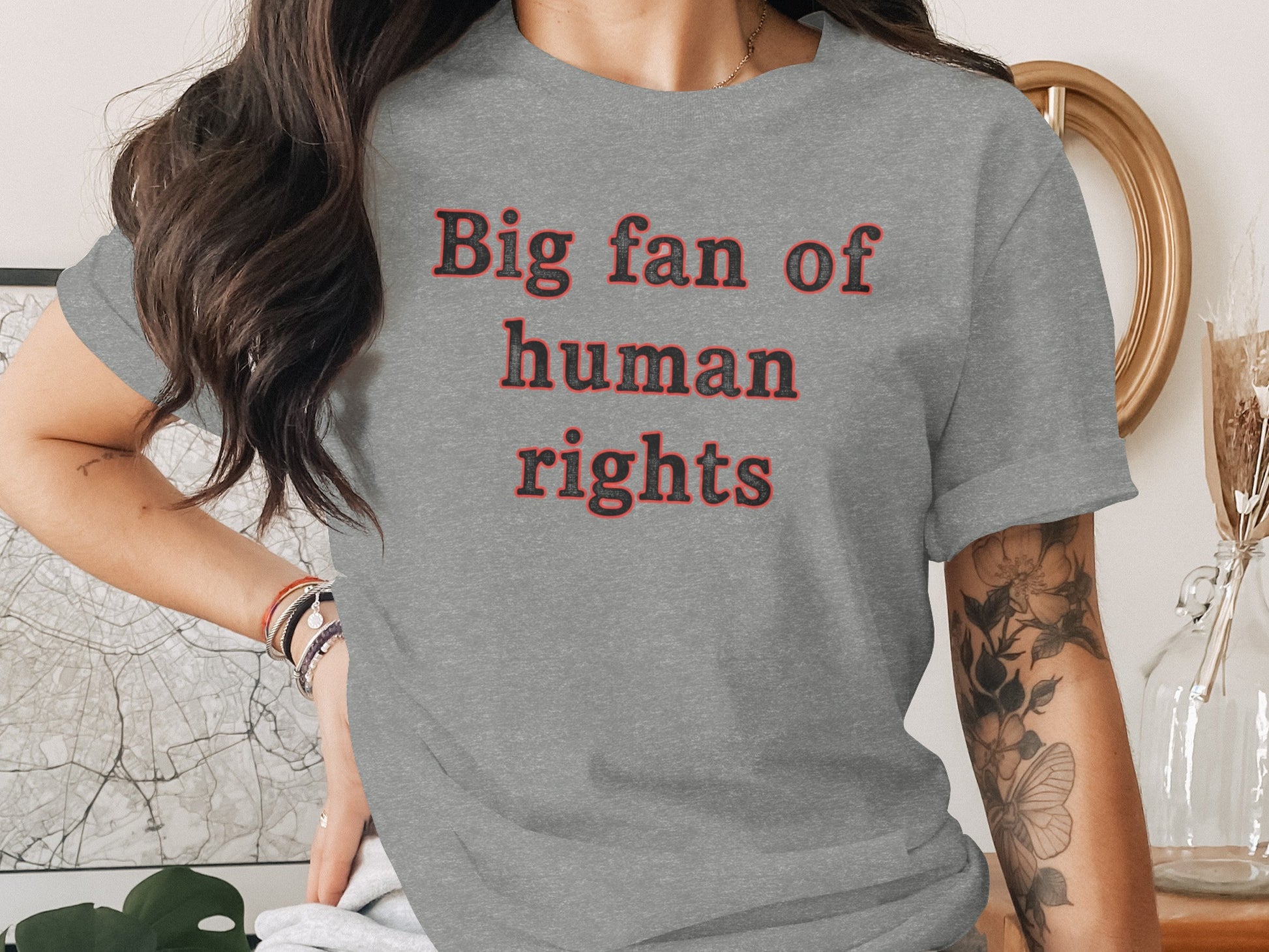 Big fan of human rights stylish casual statement tee