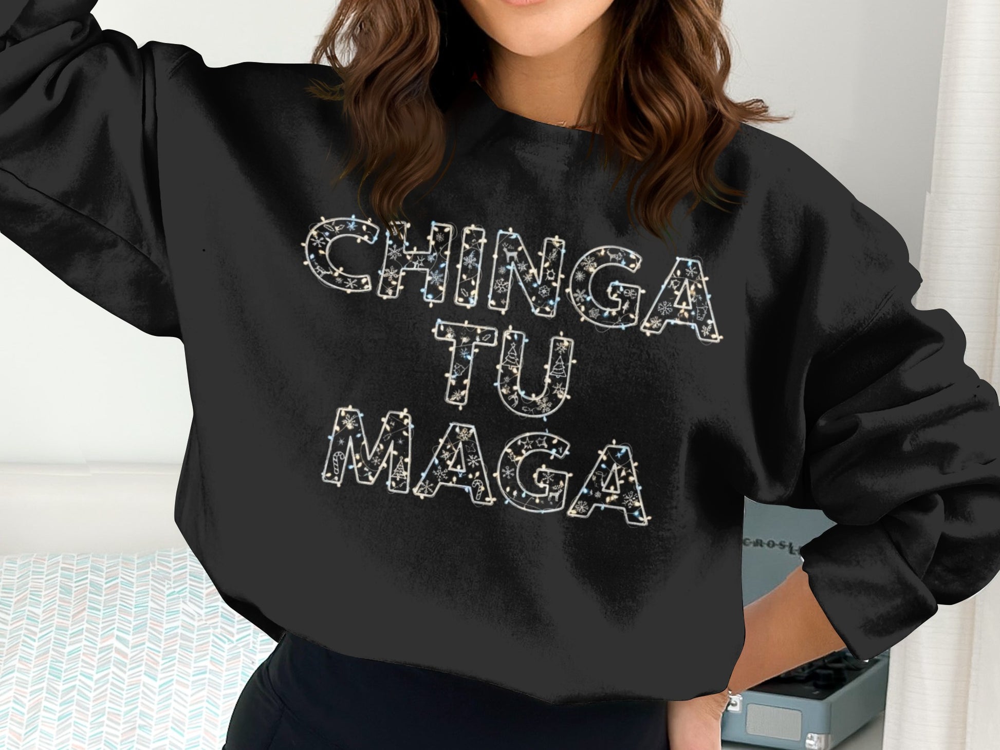 CHINGA TU MAGA Graphic Casual Long Sleeve Sweatshirt