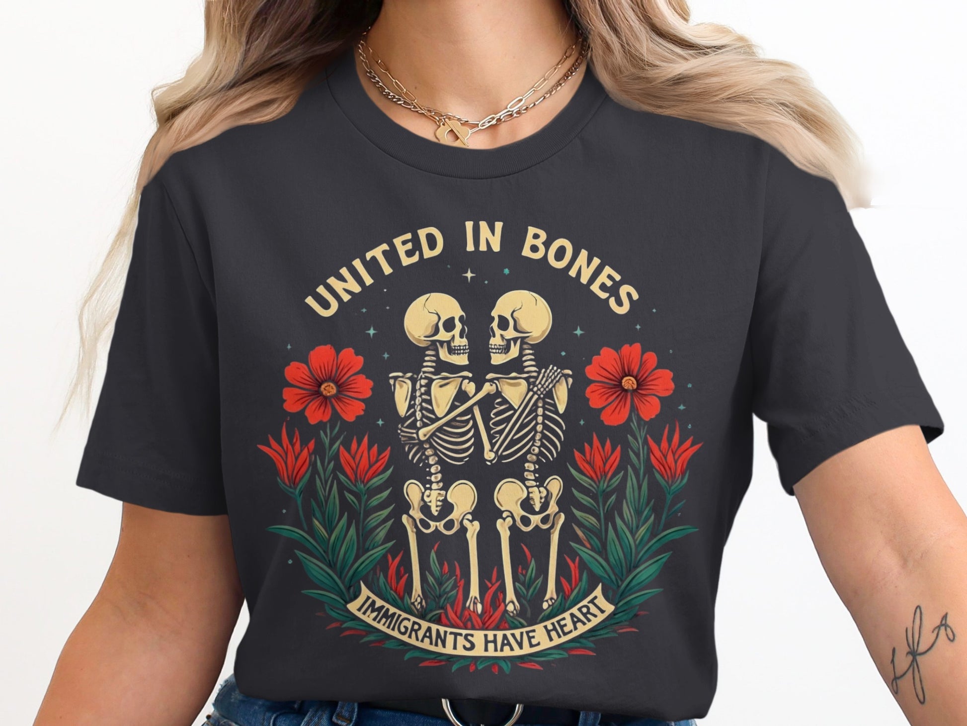 United in Bones Immigrants Have Heart t-shirt product
