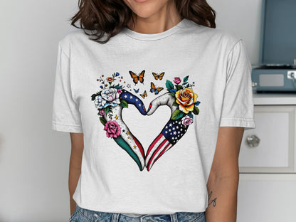 Heart Shaped Hands with Butterfly T-Shirt product