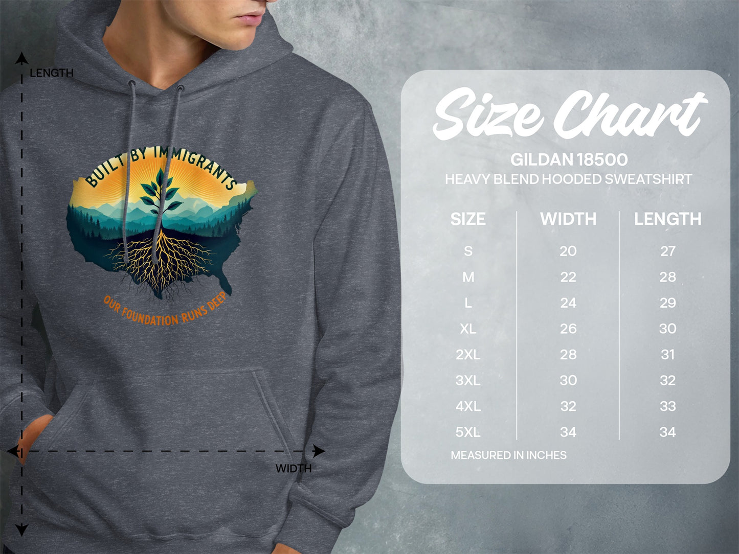 Built By Immigrants Heavy Blend Hooded Sweatshirt product
