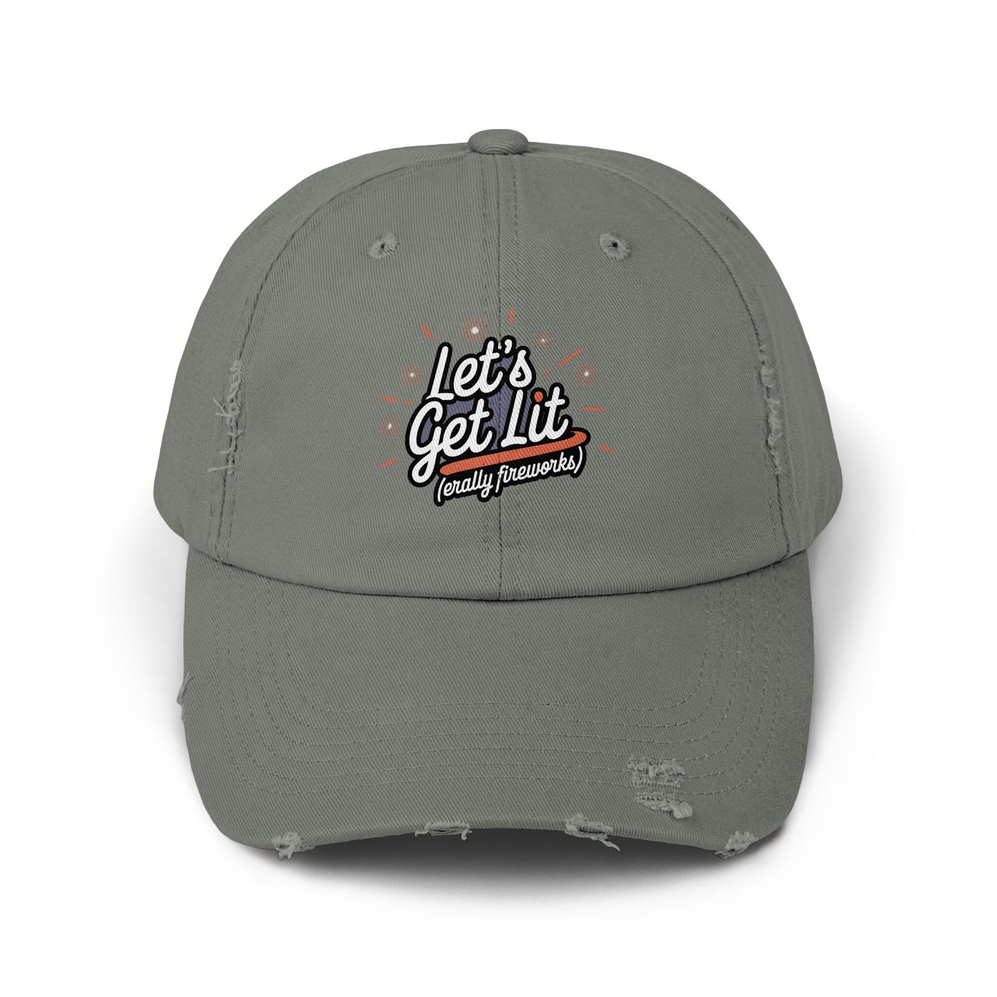 Let's Get Lit Totally Fireworks Distressed Hat product type
