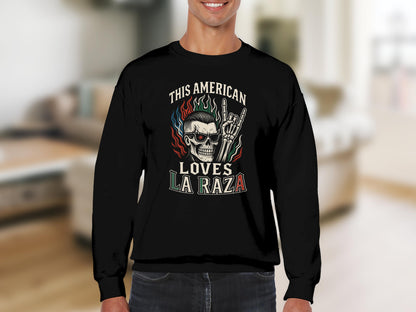 This American Loves La Raza Skull Graphic Sweatshirt product type