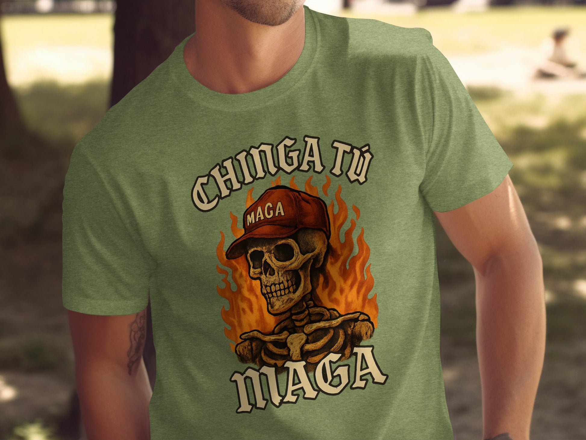 Chinga Tu Maga Skull Graphic T-shirt product