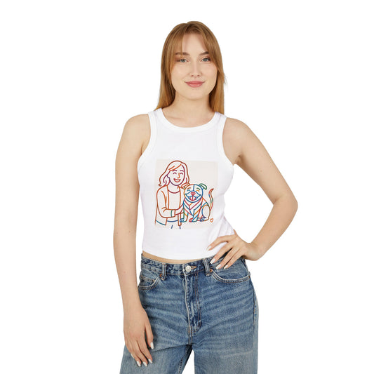 pride tank top Cute Dog Lover Racer Tank Top - Women's Micro Ribbed Crop Tee