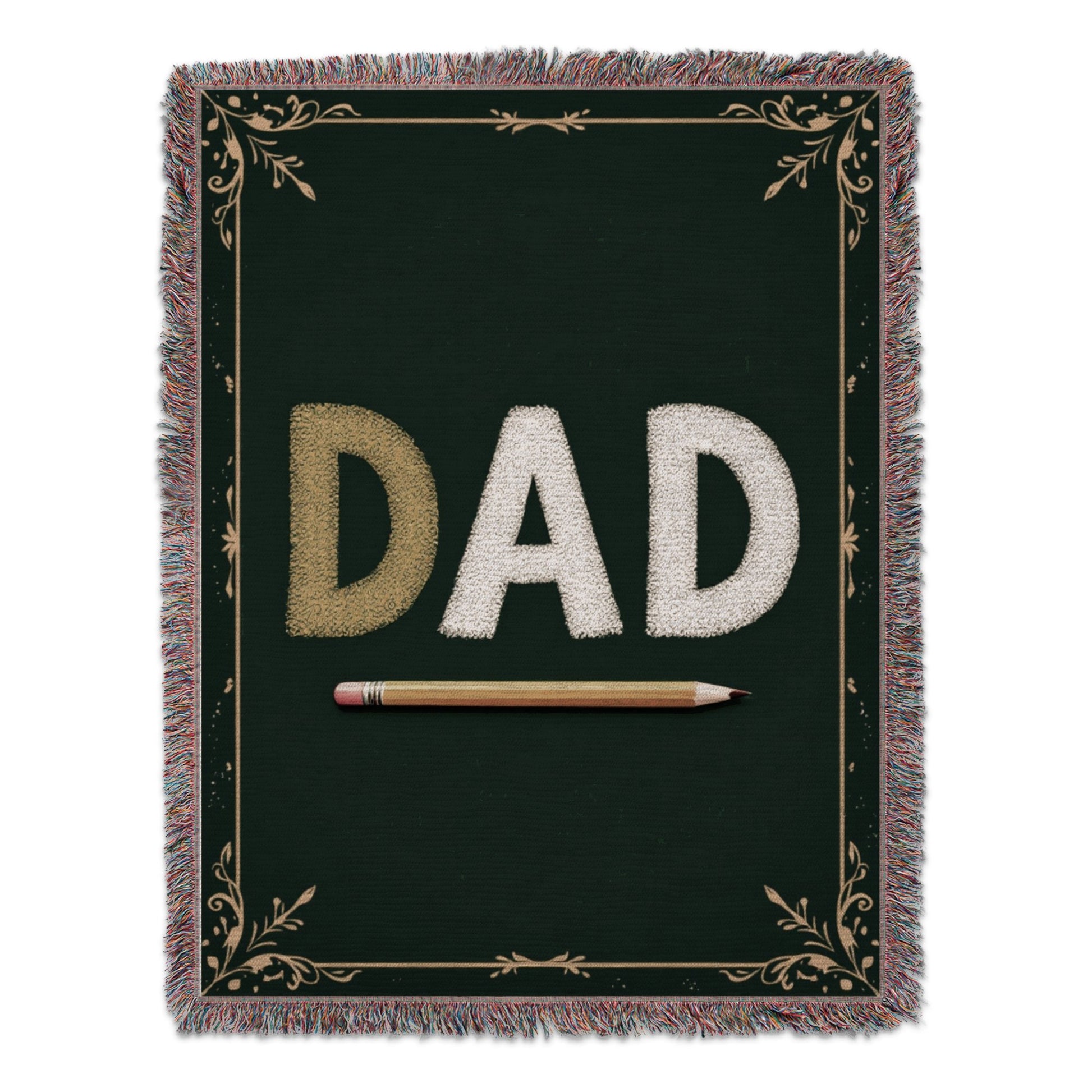 Dad Pencil Design Fringe Border Blanket product