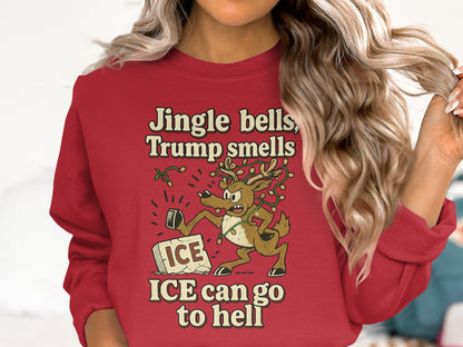Jingle Bells Trump Smells ICE Can Go To Hell Shirt