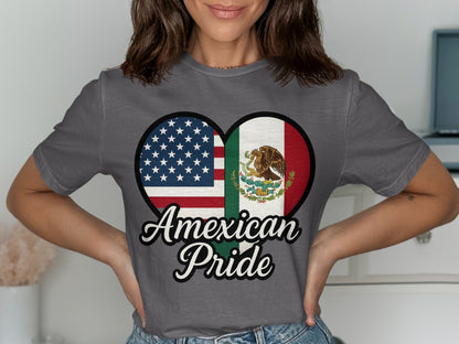 American and Mexican Flag Heart Design Shirt product type