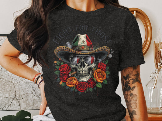 Fight For Those Skull and Roses Graphic T-shirt product