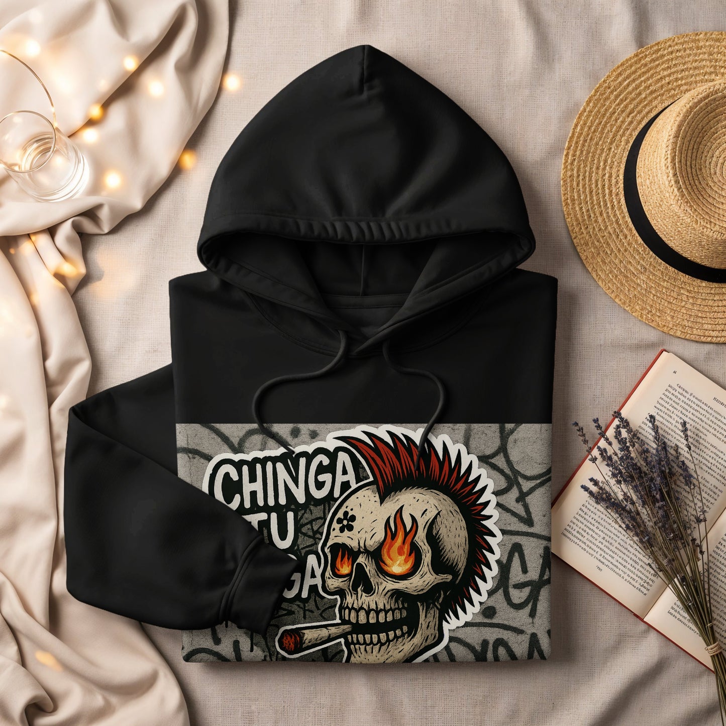 Chinga Tu Motorhead Graphic Skull Hoodie product