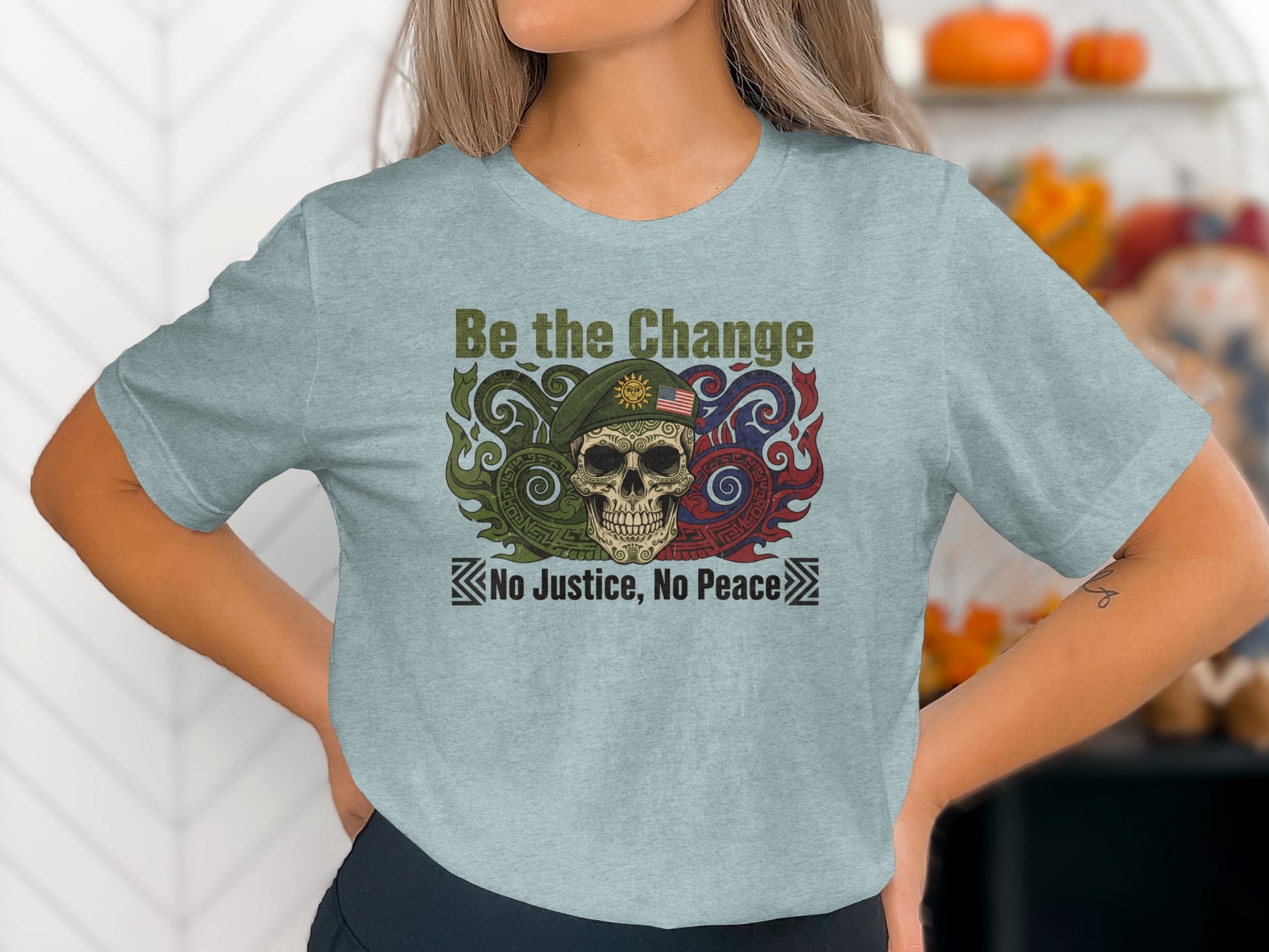 Be the Change No Justice No Peace graphic shirt