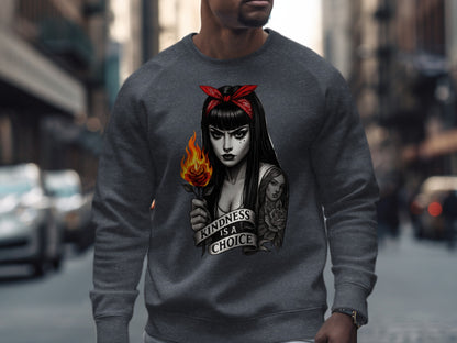 Kindness is a Choice Gothic Graphic Sweatshirt product type