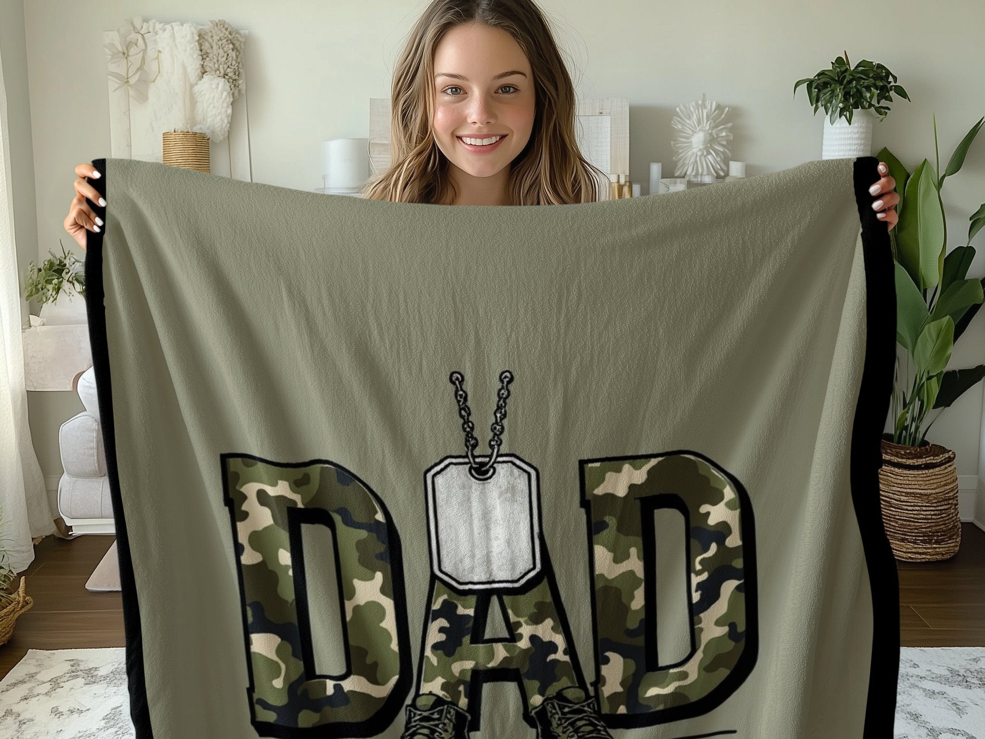 Dad Camo Bold Printed Fleece Blanket product type