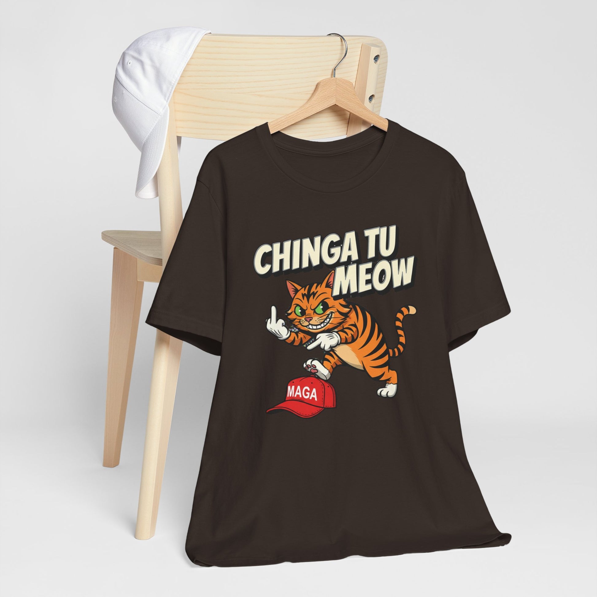 Humorous CHINGA TU MEOW MAGA Tiger Middle Finger product type