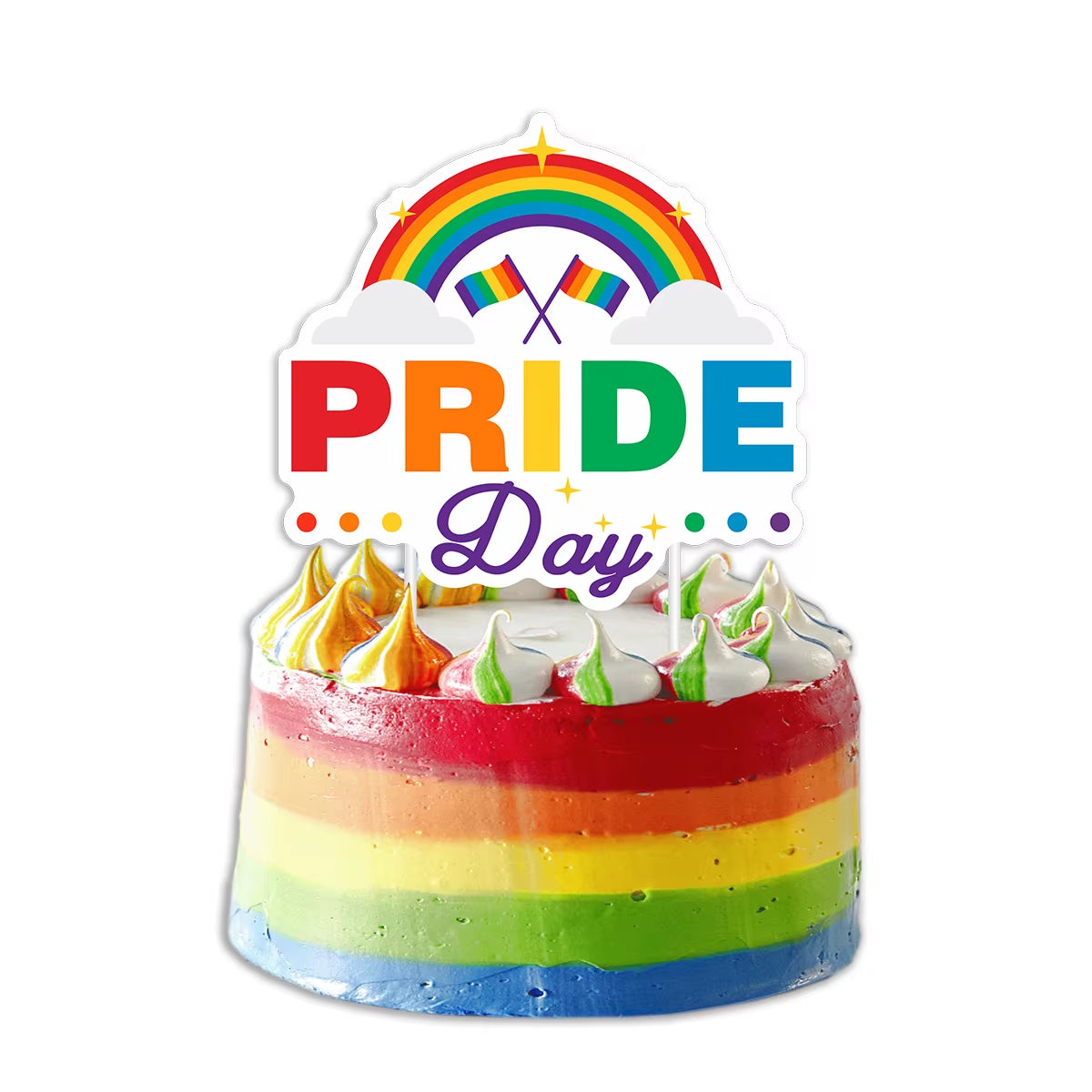 Rainbow Love Is Love Paper Banners and Hanging Swirls Cupcake Toppers for Birthday and Pride Day Celebrations