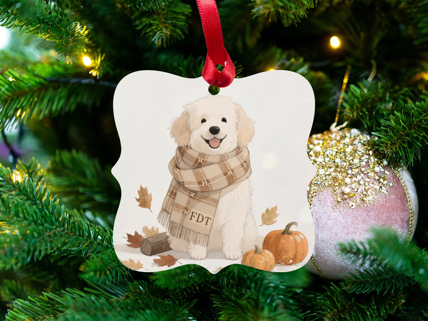 Personalized Golden Retriever Christmas Ornament