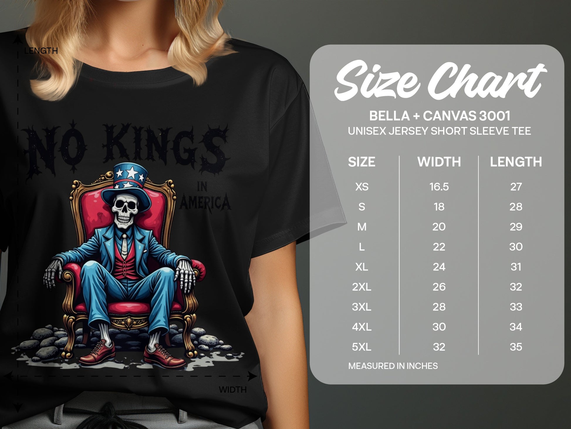 No Kings in America Skeleton Graphic T-Shirt product