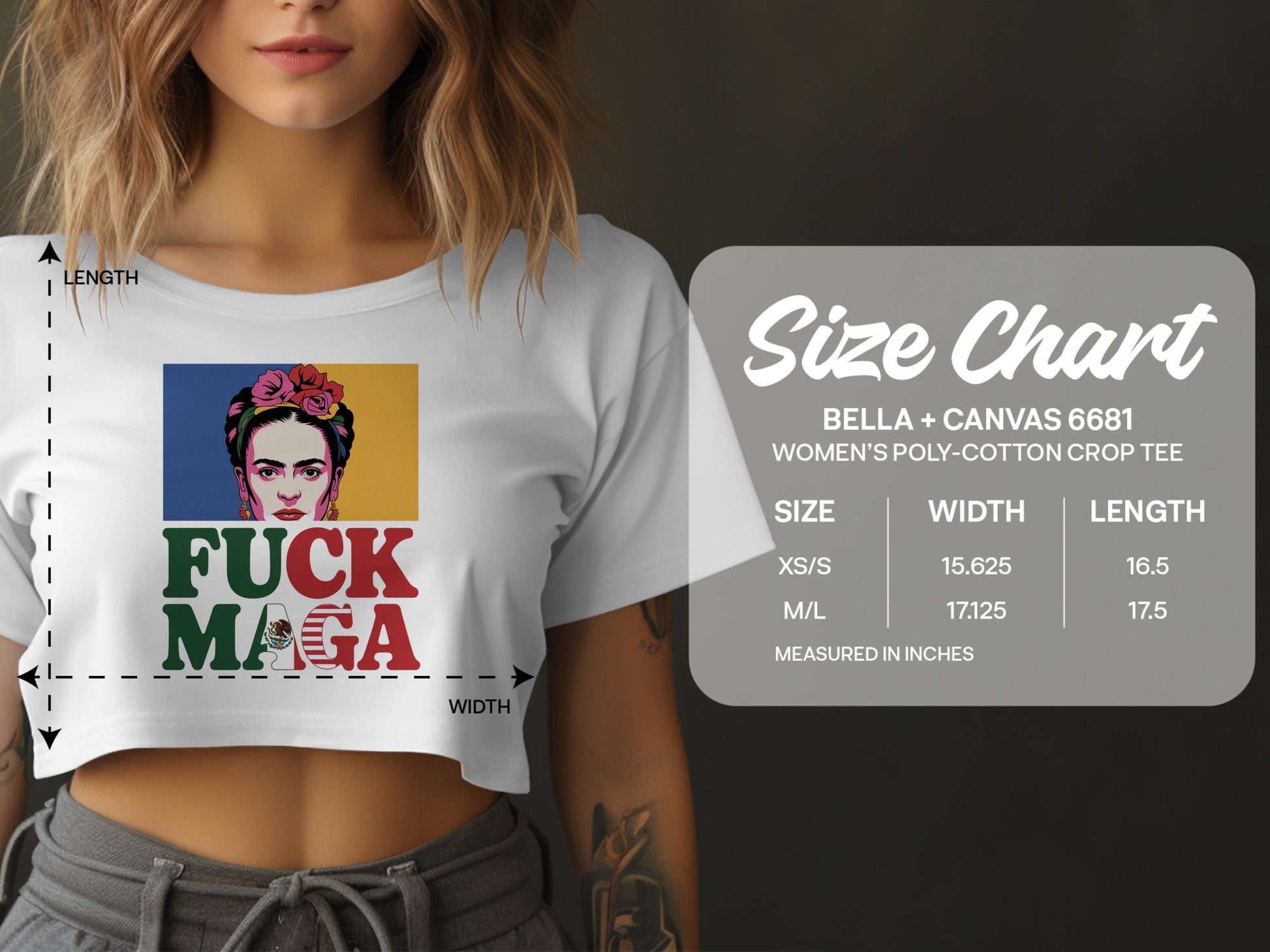 Frida Kahlo Graphic Women's Cropped Tee Shirt product