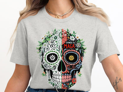 Floral Skull Graphic Statement T-Shirt product