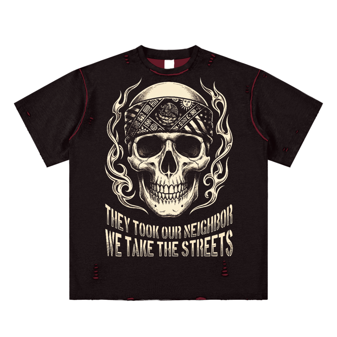 Pro Immigrant Resist Tee Hand-frayed Reversible T-shirt