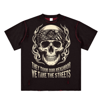 Pro Immigrant Resist Tee Hand-frayed Reversible T-shirt