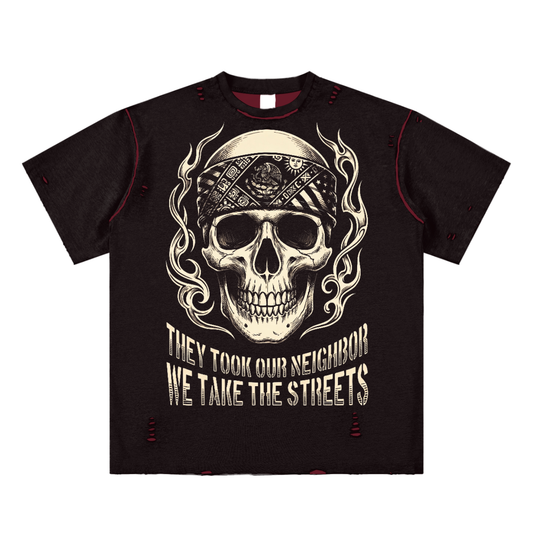 Pro Immigrant Resist Tee Hand-frayed Reversible T-shirt