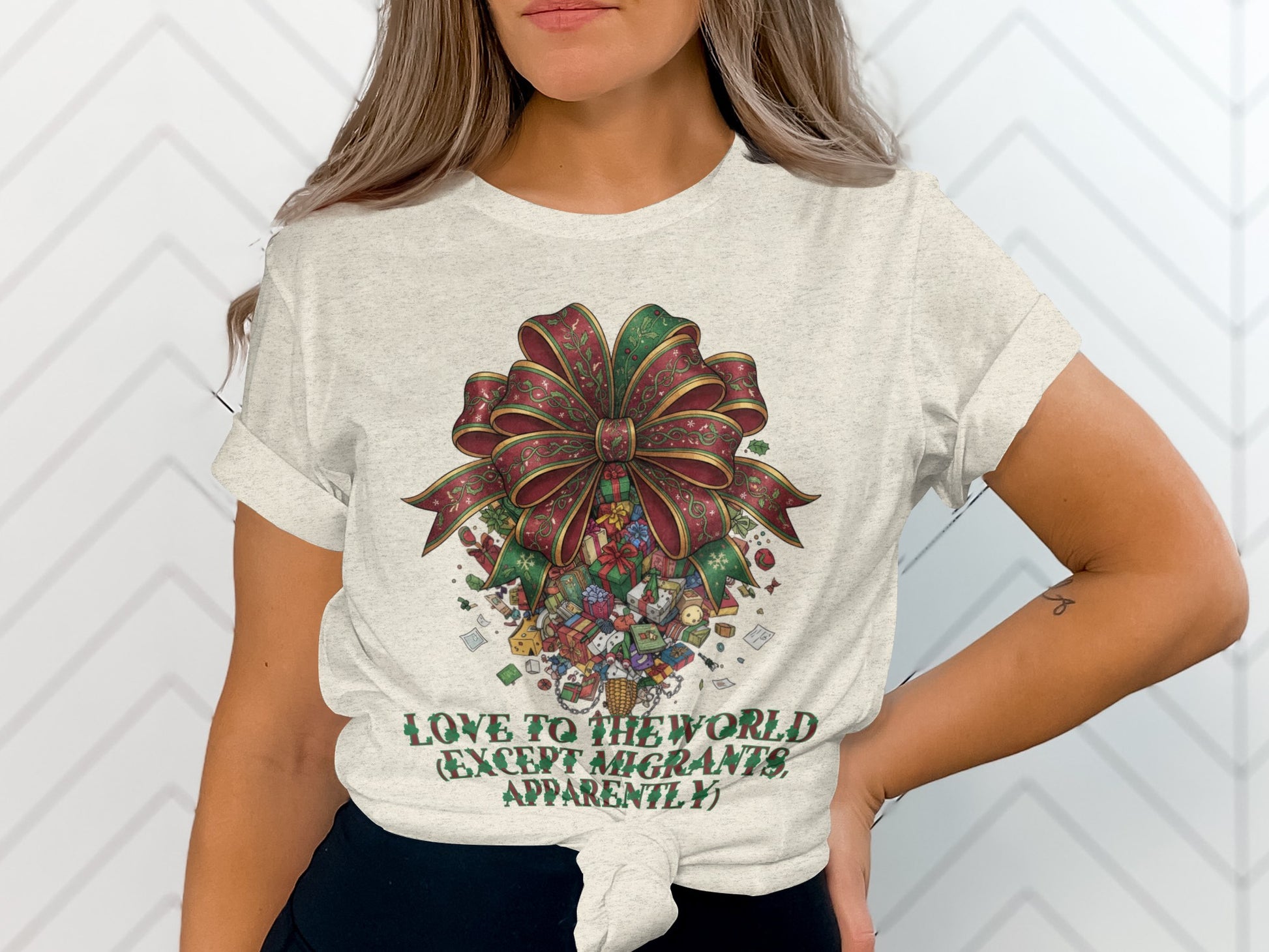 Love To The World Colorful Bow Graphic Tee