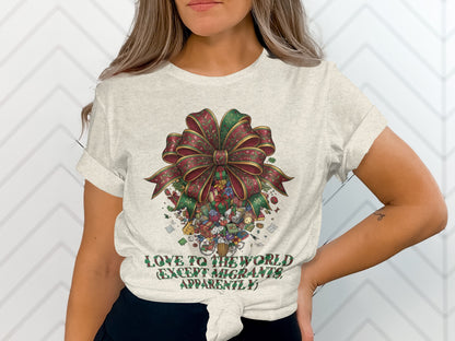 Love To The World Colorful Bow Graphic Tee