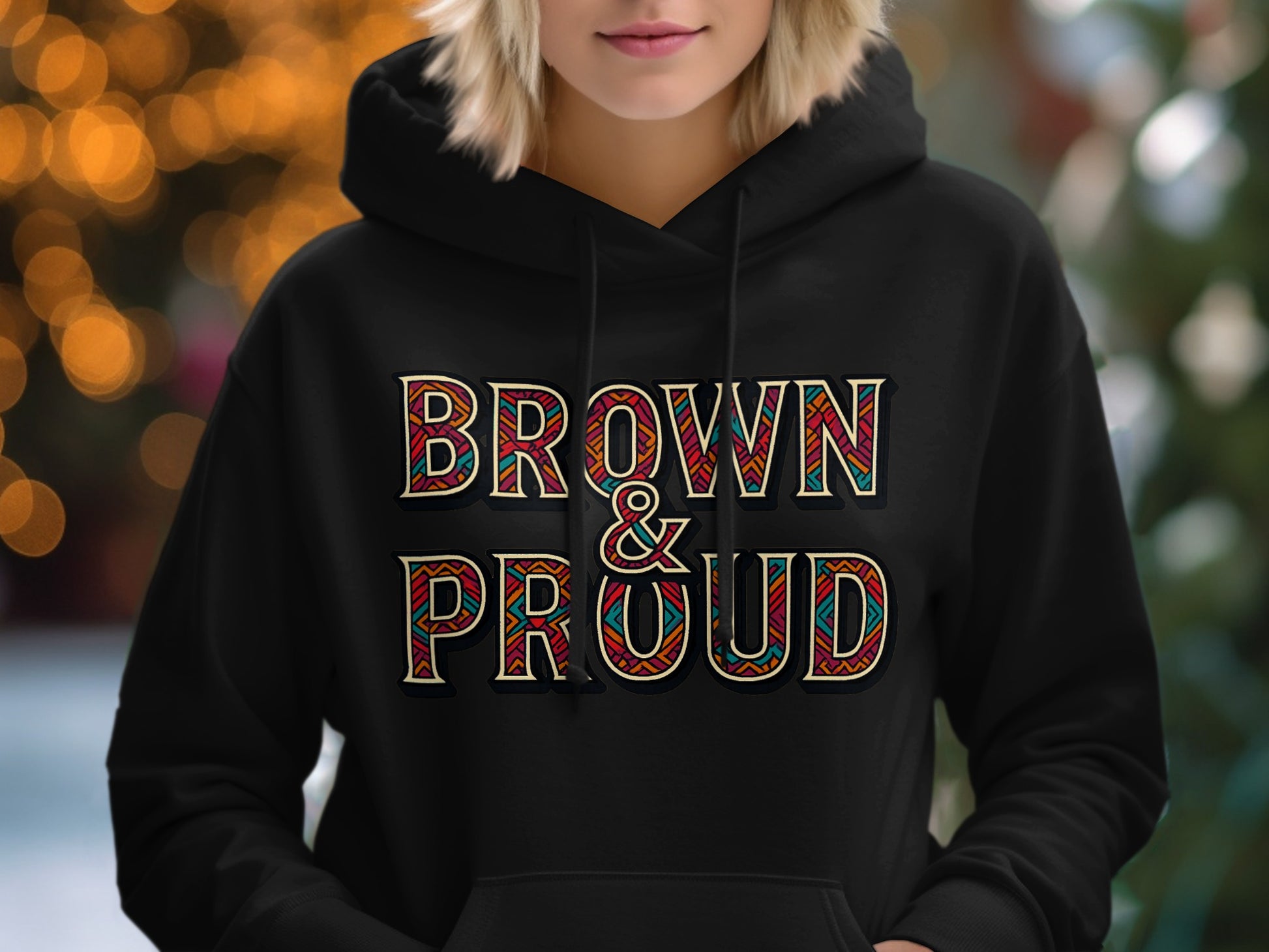 Brown and Proud Lettering Printed Hoodie product
