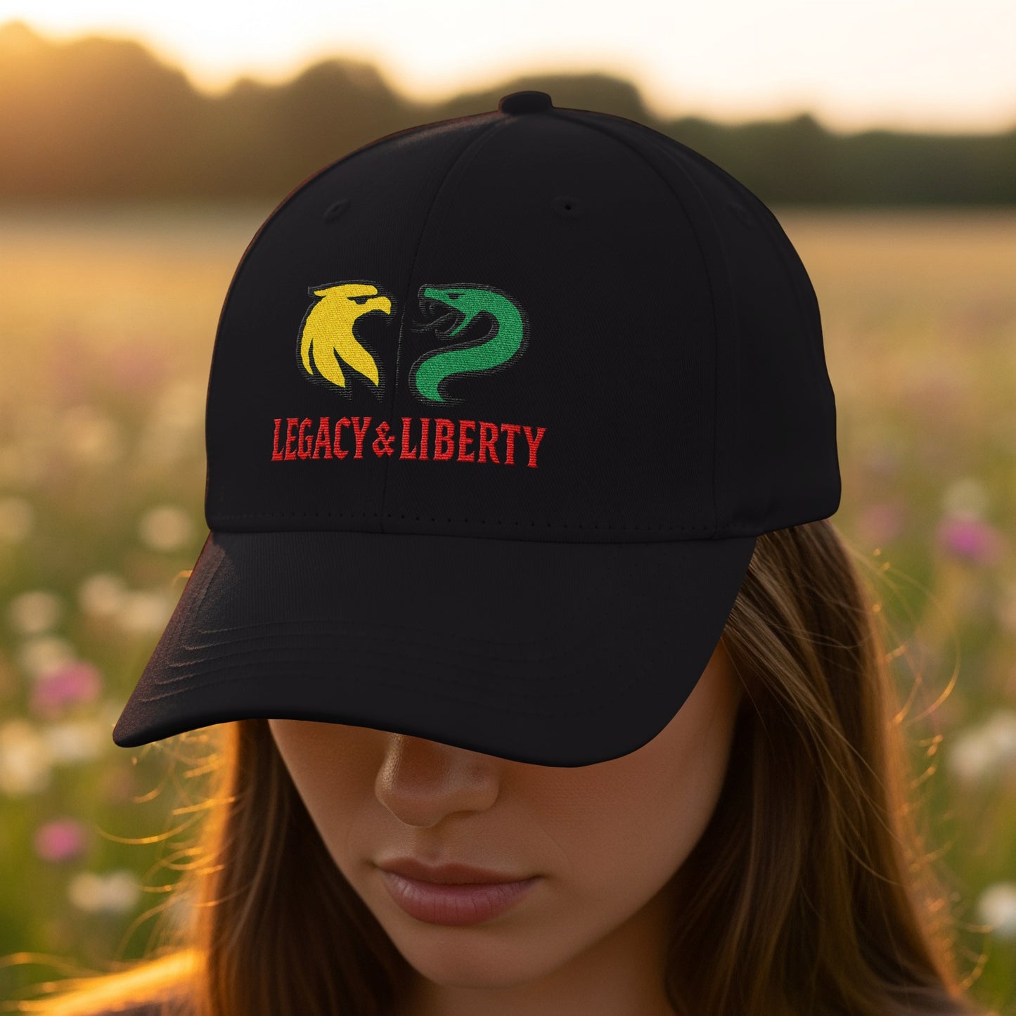 Legacy & Liberty Logo Embroidered Black Cap product type