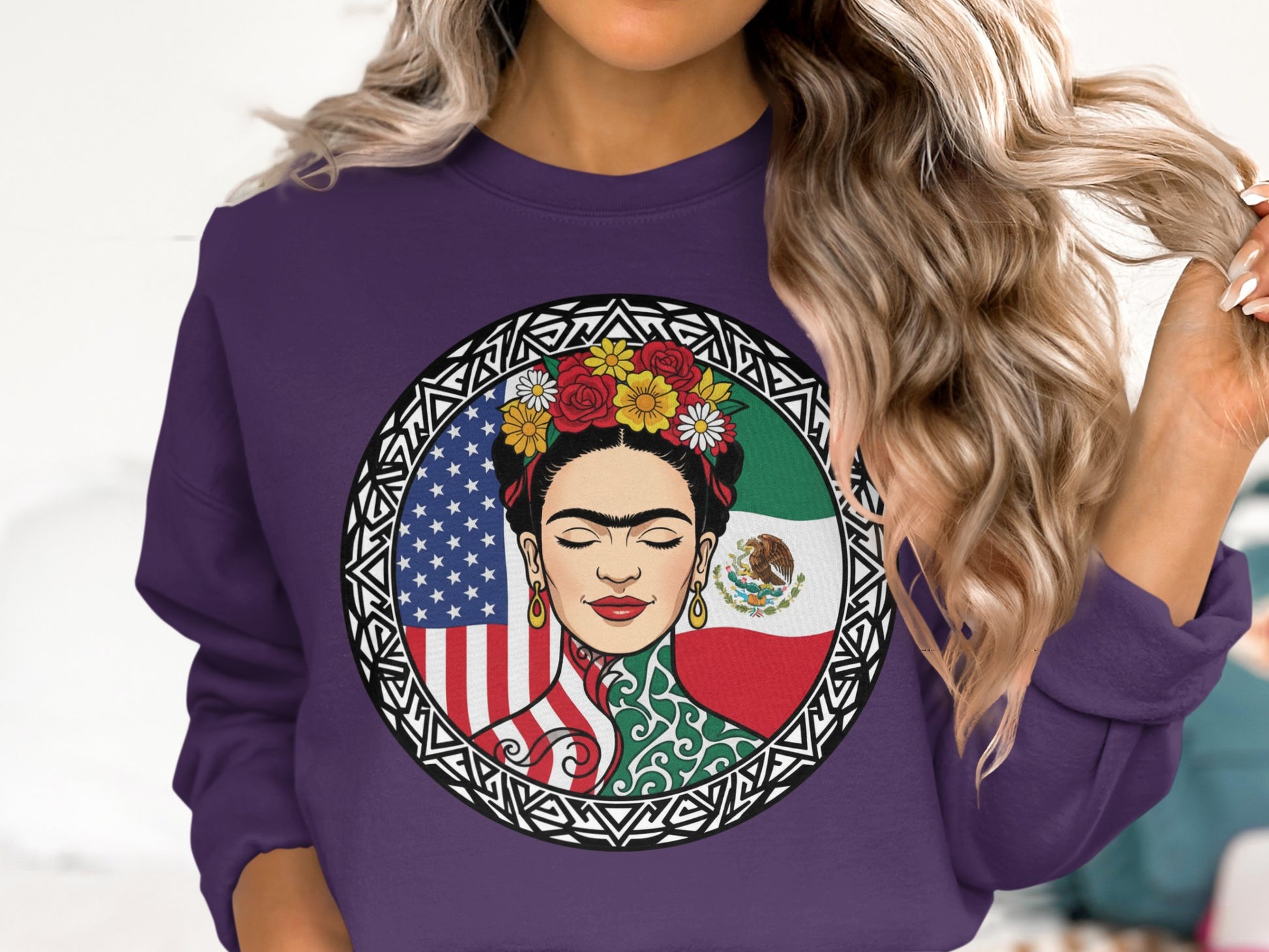 Frida Kahlo Sweatshirt Colorful Graphic Design